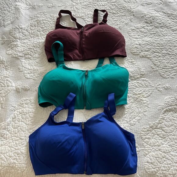 Lot of 3 All in Motion Front Zip Sports Bras 38C Pre-owned - Picture 1 of 14